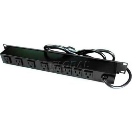 WIREMOLD Wiremold Rack Mount Surge Protected Power Strip, 8 Outlets, 15A, 3kA, 15' Cord R8BZ-15*